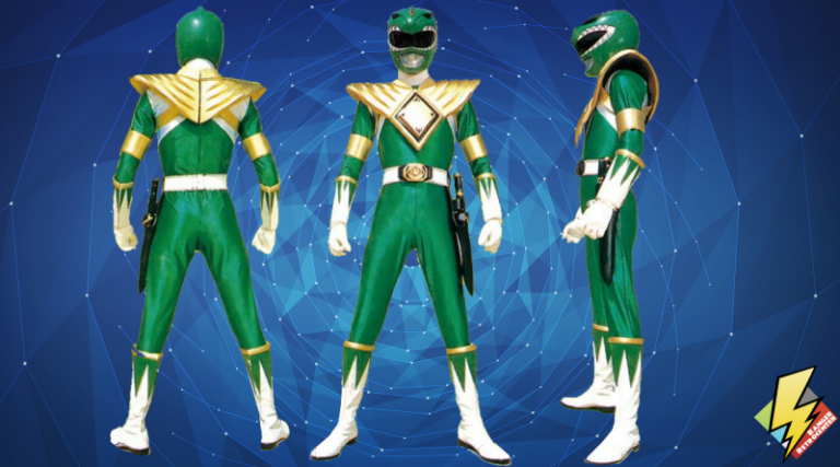 Disguise Licensed Mighty Morphin Power Rangers Green Ranger Adult Helmet Mask