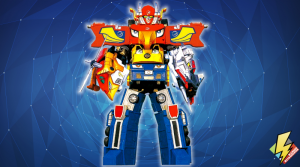 High Octane Megazord with Falcon Zord and Tiger Jet 