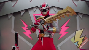 Red Ranger readies the Mega Fury Saber